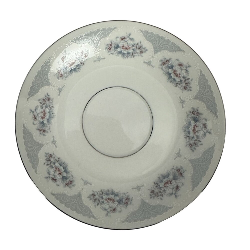 Silverie Sapphire Fine China Saucer Pink/Blue Flowers Platinum Trim Discontinued